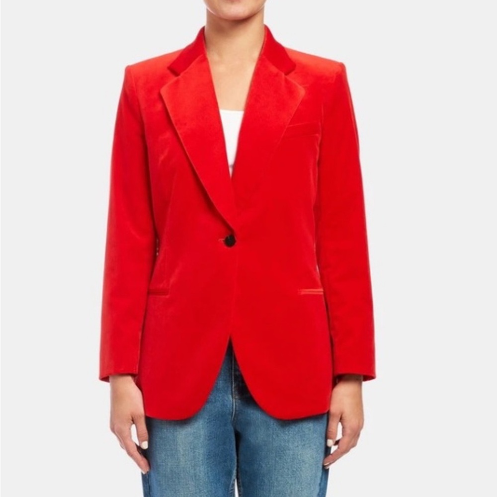 Theory Red Velvet Women's Blazer